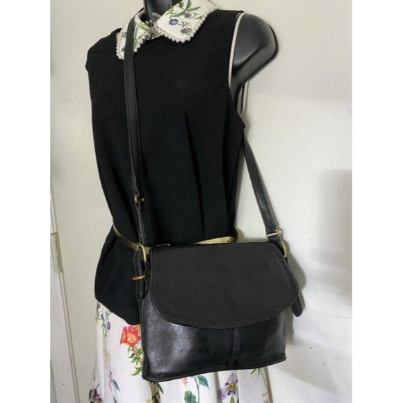 coach vintage black leather cross body bag - Picture 7 of 11